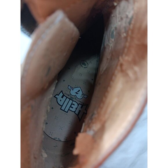 Hella Vintage 90s Motorcycle Riding Ankle Boots Women 7 Icon Moto Brown FLAW - Picture 14 of 15